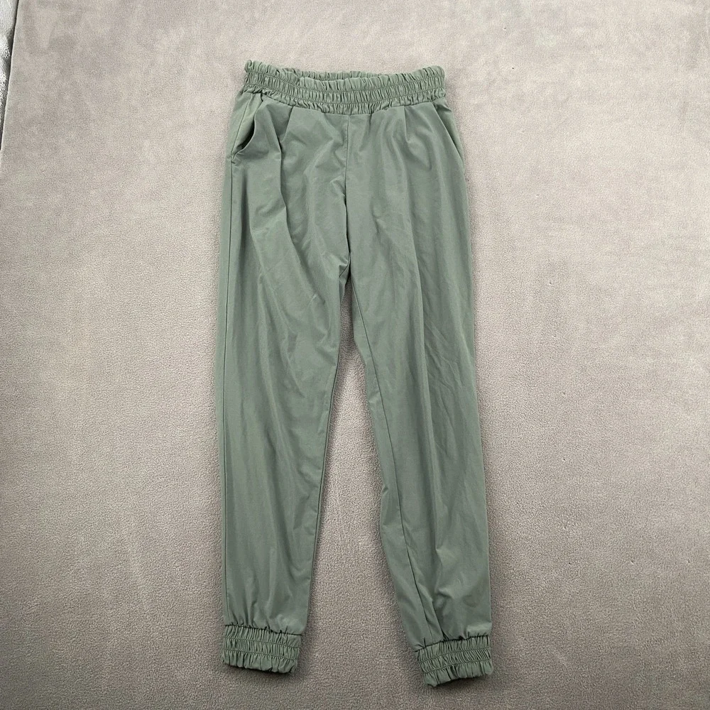 Athleta Pants Womens 0 Green Stretch Mid Rise Tapered Leg Elastic Waist Athletic